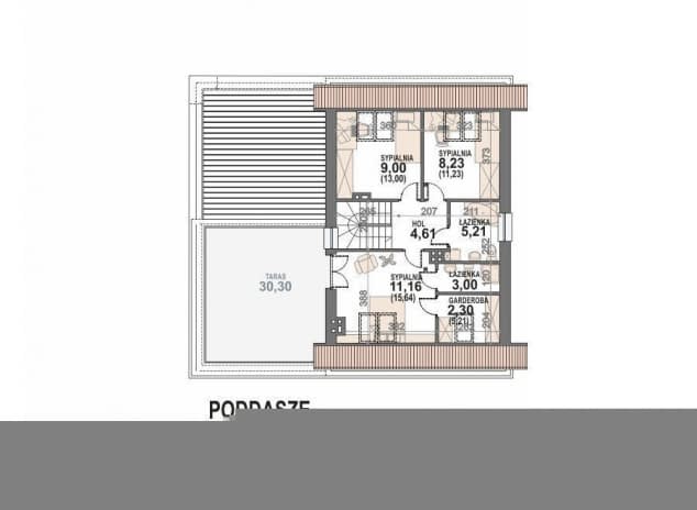 Rzut projektu Gusto II 2G - rzut poddasza