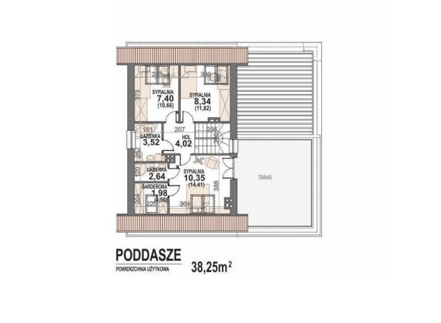 Rzut projektu Gusto II 2G - rzut poddasza