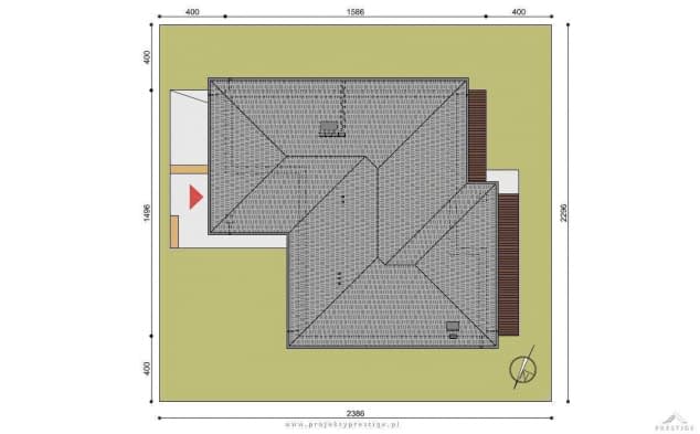 Rzut projektu Wilson III - Usytuowanie na działce