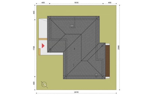 Rzut projektu Wilson IV - Usytuowanie na działce