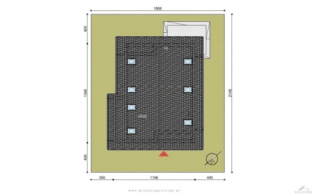 Rzut projektu Michał - Usytuowanie na działce