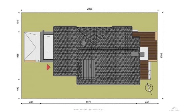 Rzut projektu Kornelia - Usytuowanie na działce