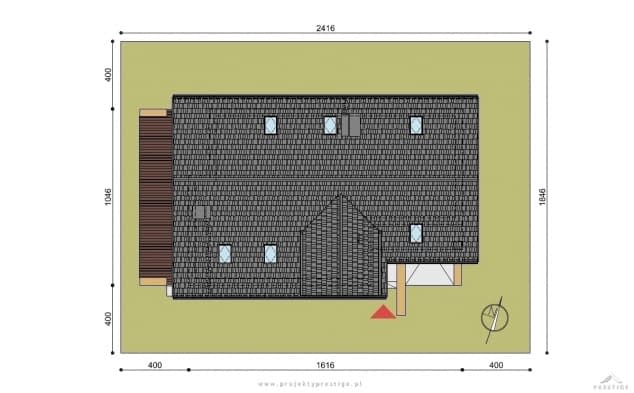 Rzut projektu Wiktor - Usytuowanie na działce