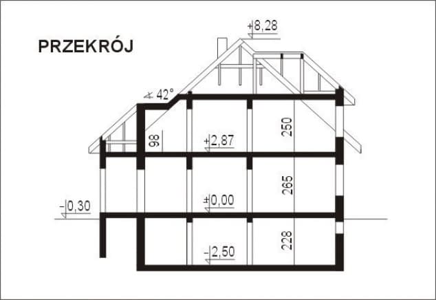 Rzut projektu WB-3454 - Przekrój