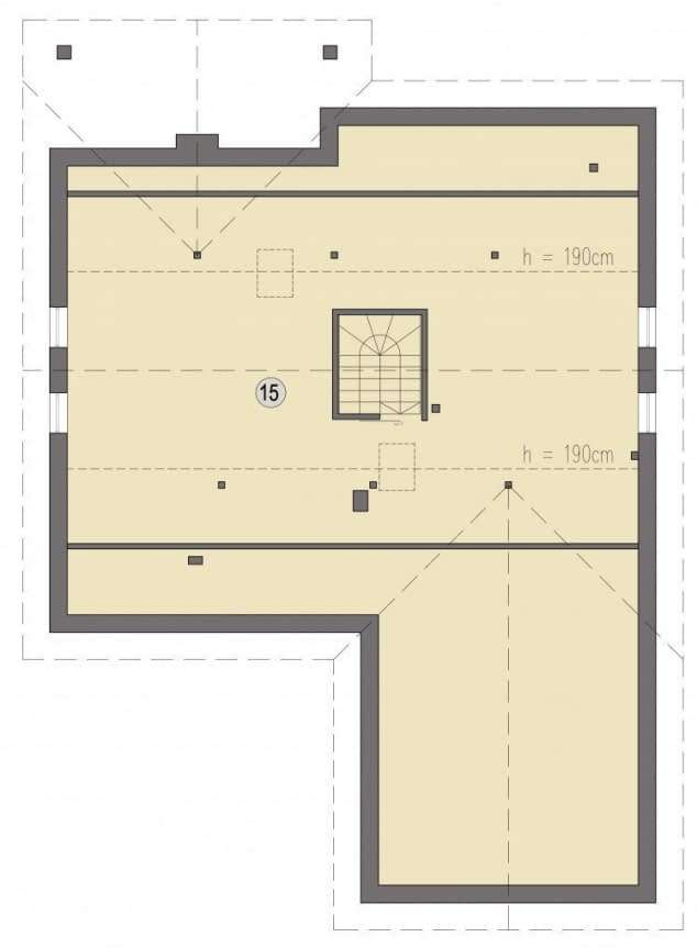 Rzut projektu Sarti B - Poddasze