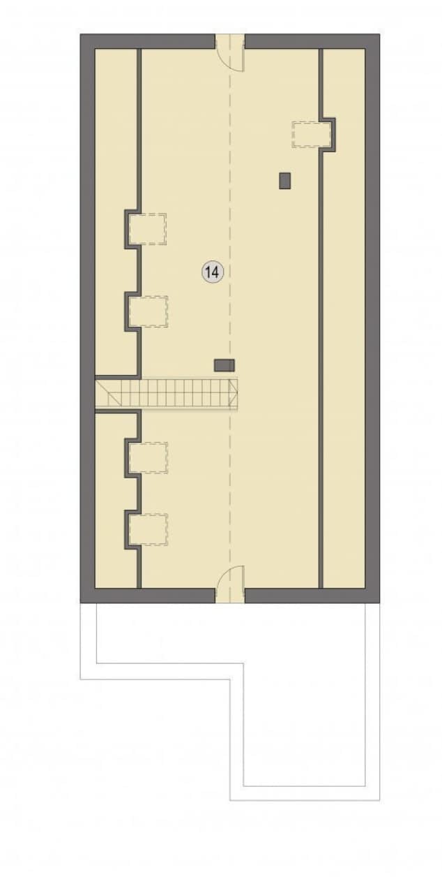 Rzut projektu Zadar B - Poddasze