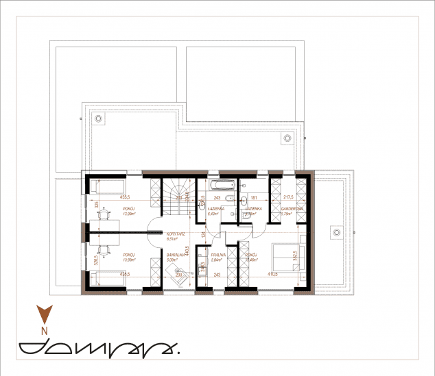 Rzut projektu HOUSE X26 - Rzut poddasza