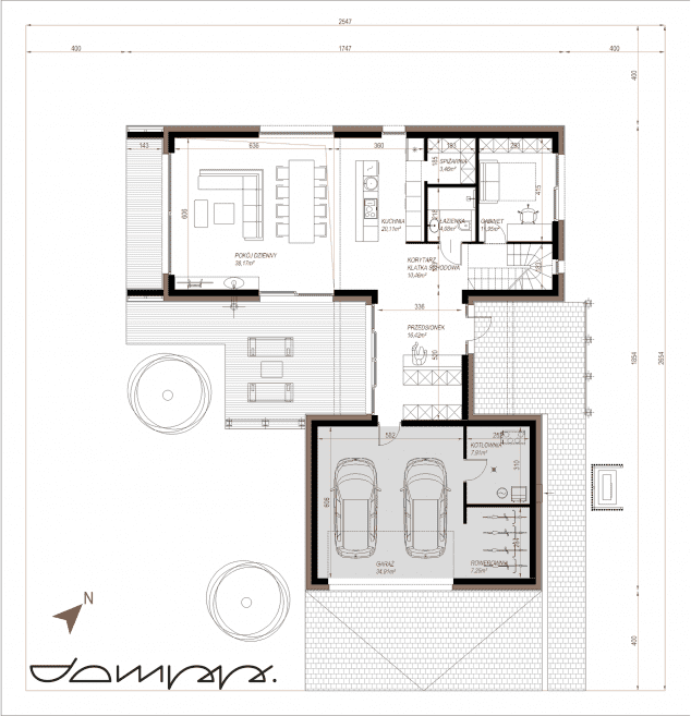 Rzut projektu HOUSE X33 - Rzut parteru