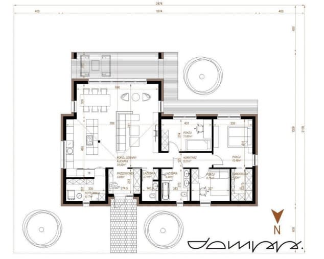 Rzut projektu HOUSE 38 - Rzut parteru