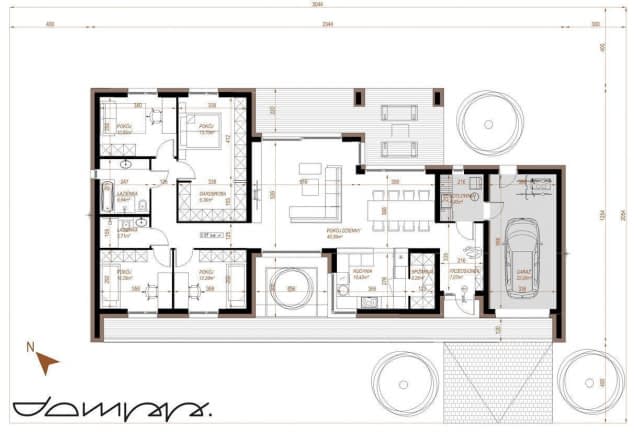 Rzut projektu HOUSE 32 - Rzut parteru