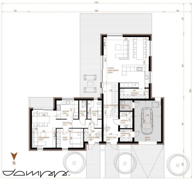 Rzut projektu HOUSE X28 - Rzut parteru