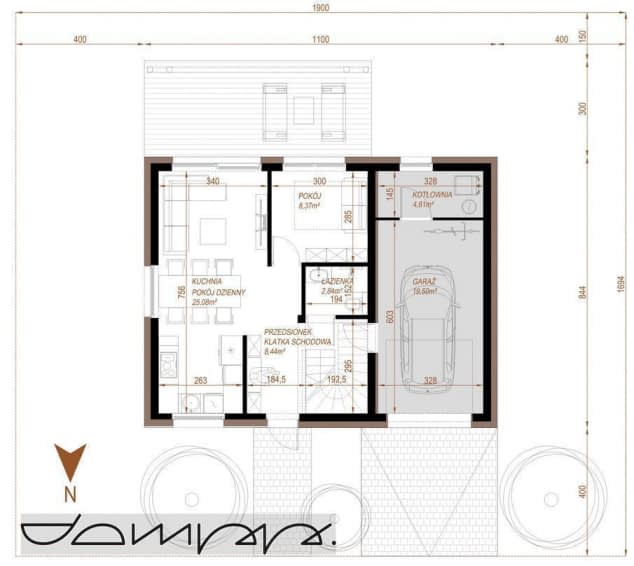 Rzut projektu HOUSE 02 - Rzut parteru