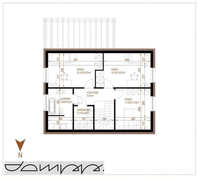Rzut projektu HOUSE 02 - Rzut poddasza