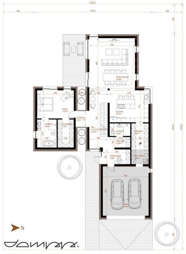 Rzut projektu HOUSE X03 - Rzut parteru