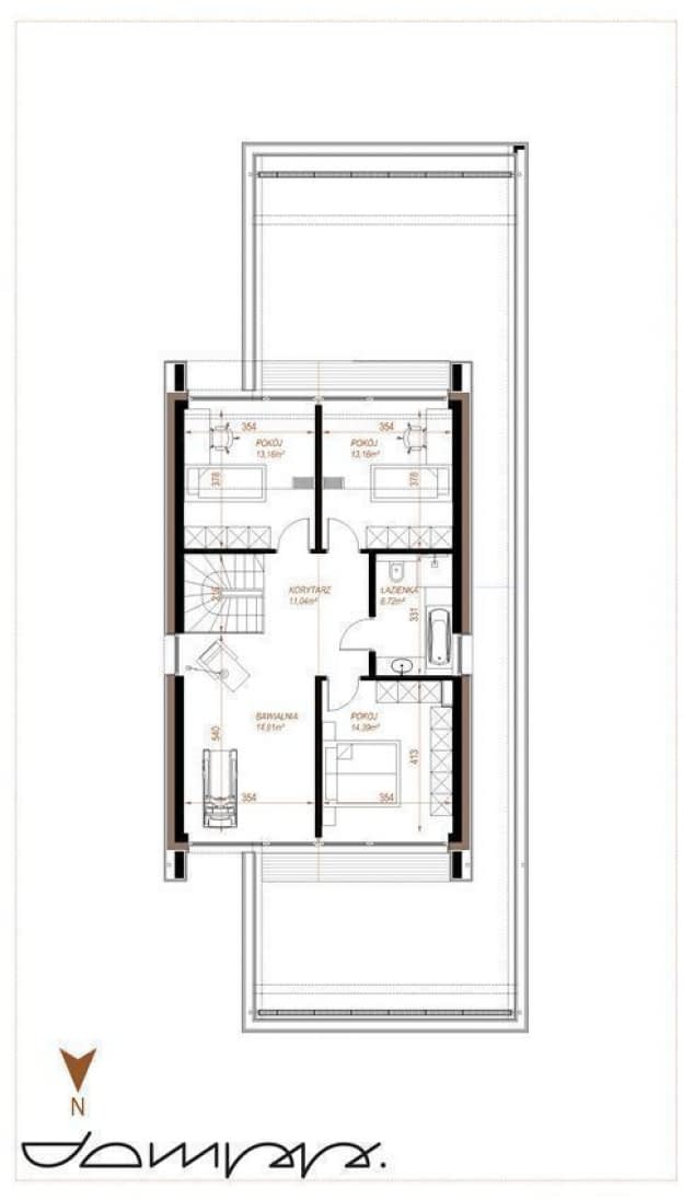 Rzut projektu HOUSE X06 - Poddasze