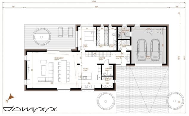 Rzut projektu HOUSE X09 - Rzut parteru