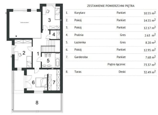 Rzut projektu BK-14 segment - Rzut piętra