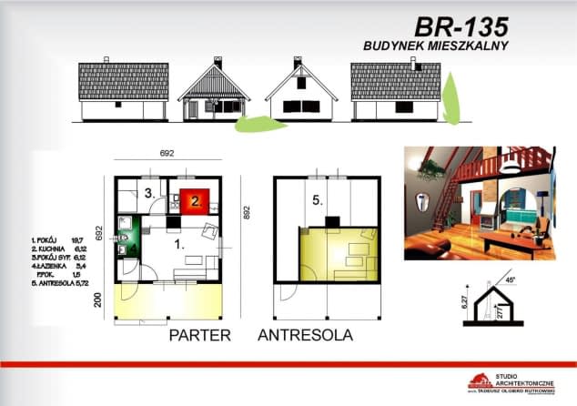 Rzut projektu BR-135 - Rzut