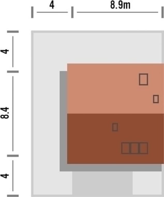Rzut projektu Fortel 2 - Rzut na działce