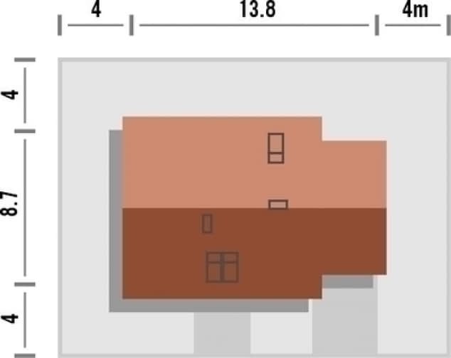 Rzut projektu Madras z garażem - Rzut na działce