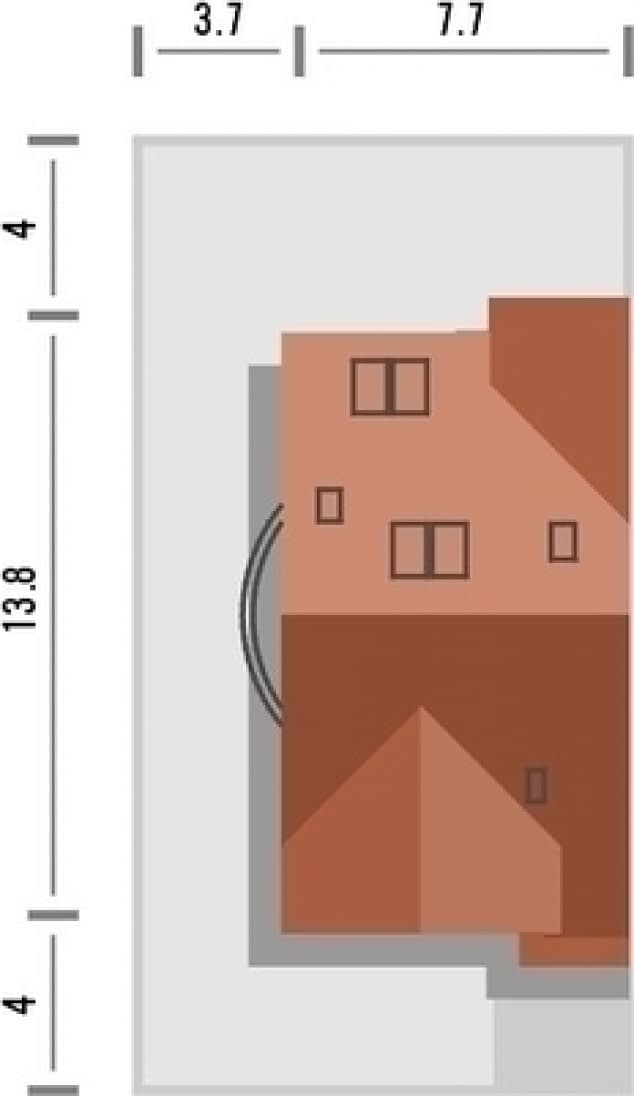 Rzut projektu Maxima Nova2 - Rzut na działce