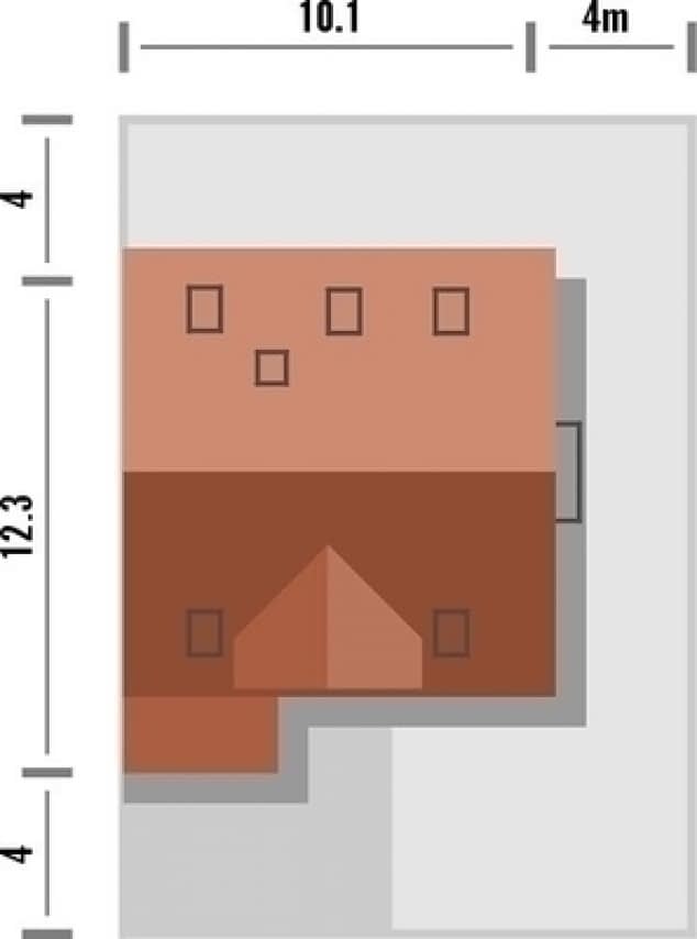 Rzut projektu Tetris 3 z garażem - Rzut na działce