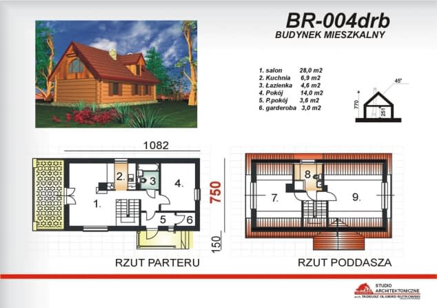 Rzut projektu BR-004drb - Rzut