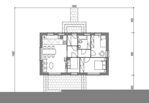 Rzut projektu domek na Miodowej 59-D (003 ET 59-D) - Usytuowanie na działce