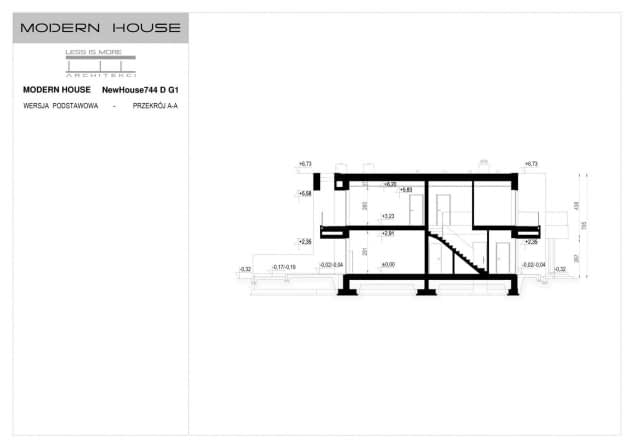 Rzut projektu NewHouse 744 D G1 - Przekrój