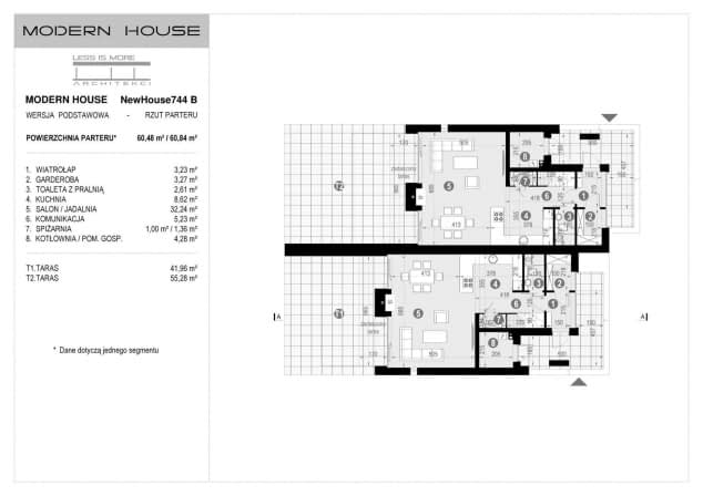 Rzut projektu NewHouse 744 B - Rzut parteru