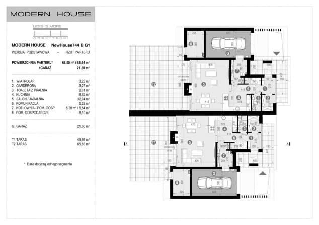 Rzut projektu NewHouse 744 B G1 - Rzut parteru
