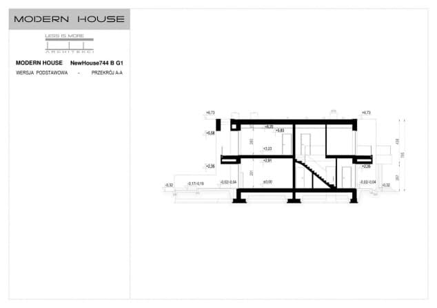 Rzut projektu NewHouse 744 B G1 - Przekrój
