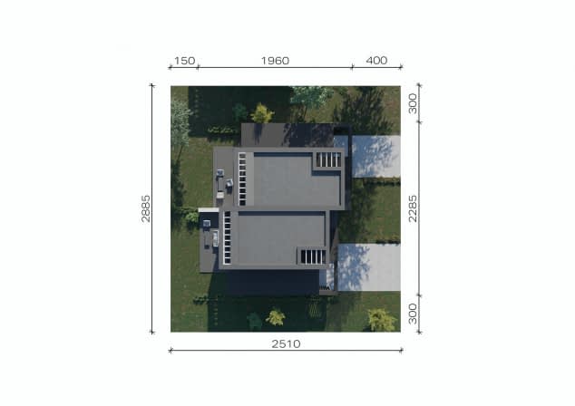 Rzut projektu NewHouse 744 B G1 - Usytuowanie na działce