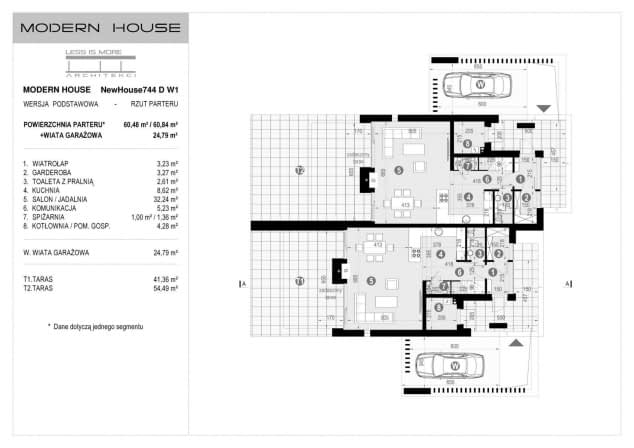 Rzut projektu NewHouse 744 D w1 - Rzut parteru