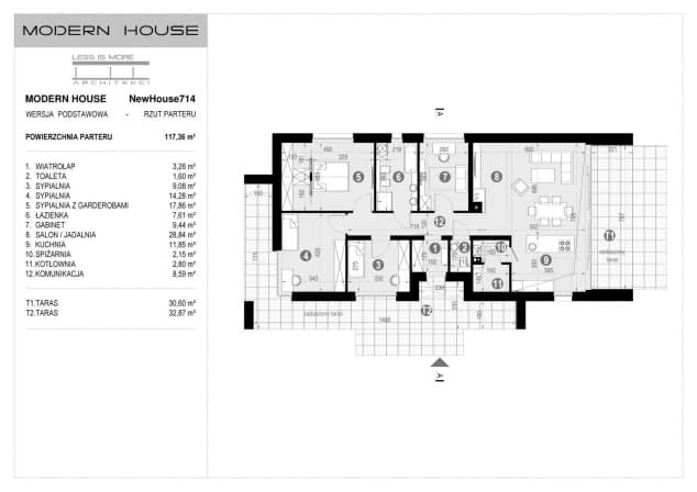 Rzut projektu NewHouse 714 - Rzut parteru