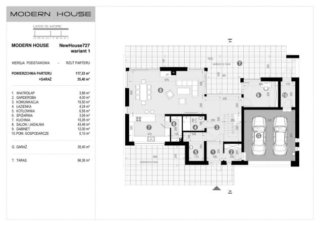 Rzut projektu NewHouse 727 w1 - Rzut parteru