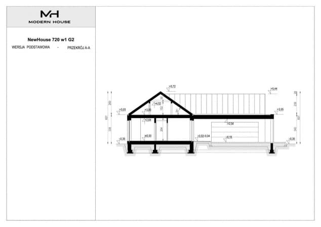 Rzut projektu NewHouse 720 w1 G2 - Przekrój