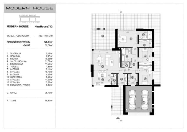 Rzut projektu NewHouse 713 - Rzut parteru