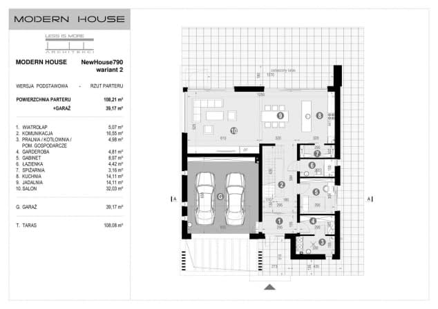 Rzut projektu NewHouse 790 w2 - Rzut parteru
