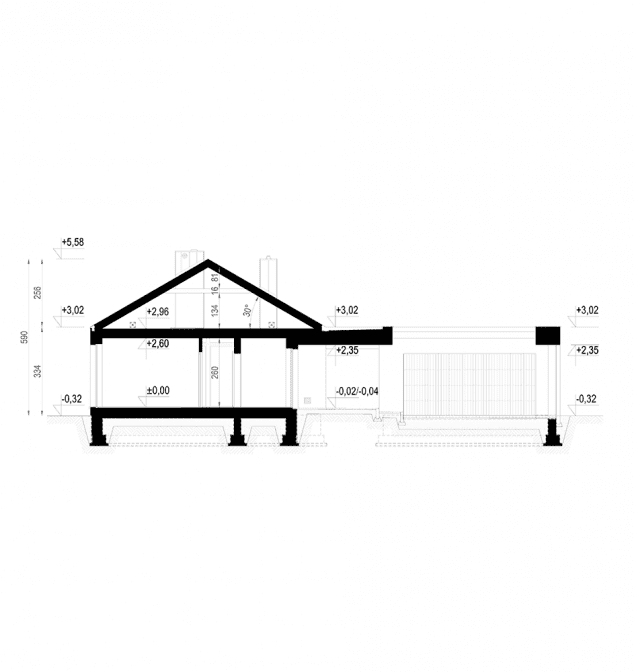Rzut projektu NewHouse 714 G2 - Przekrój