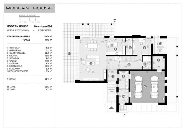 Rzut projektu NewHouse 706 - Rzut parteru