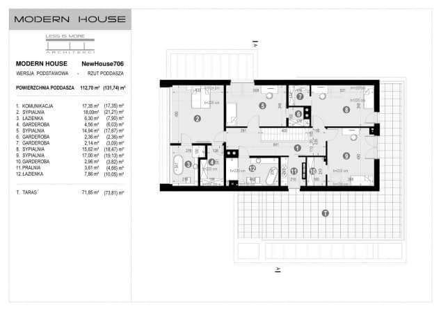 Rzut projektu NewHouse 706 - Rzut poddasza