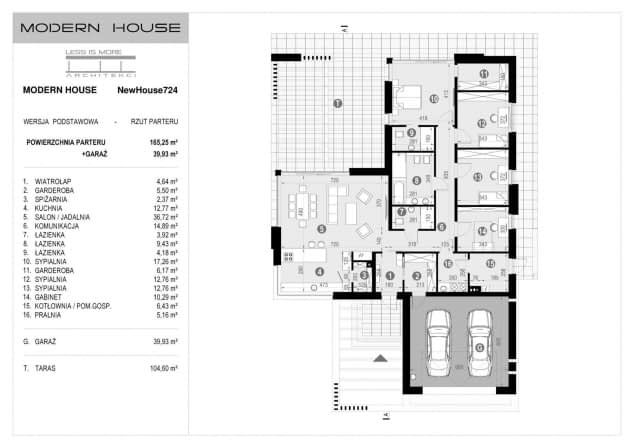 Rzut projektu NewHouse 724 - Rzut parteru