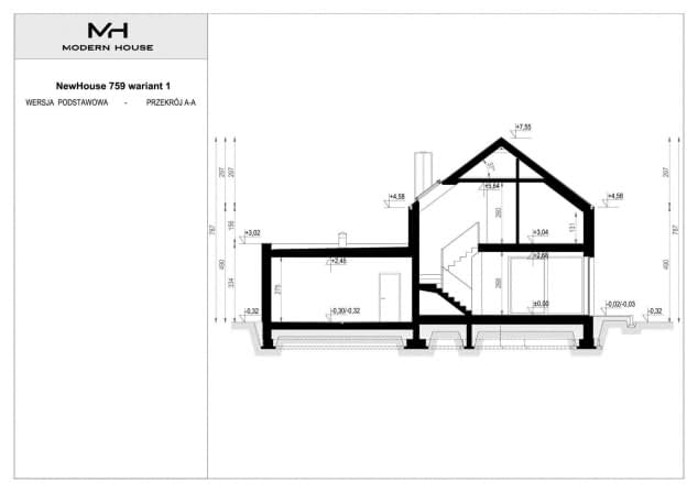 Rzut projektu NewHouse 759 w1 - Przekrój
