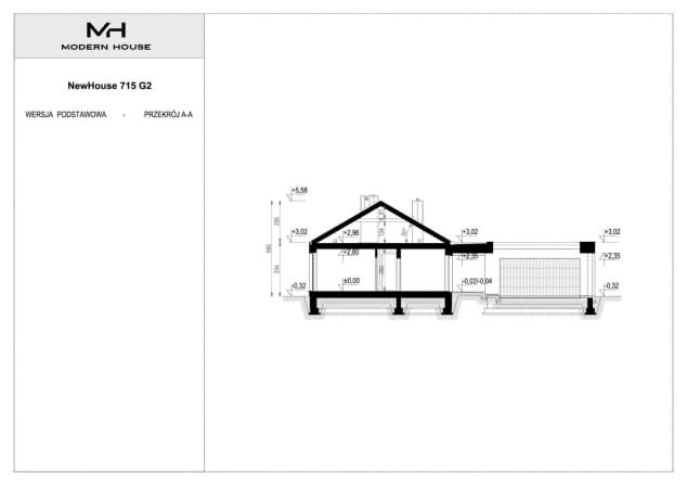 Rzut projektu NewHouse 715 G2 - Przekrój
