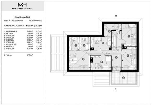 Rzut projektu NewHouse 703 - Rzut poddasza
