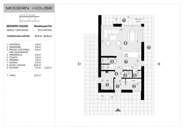 Rzut projektu NewHouse 754 - Rzut parteru