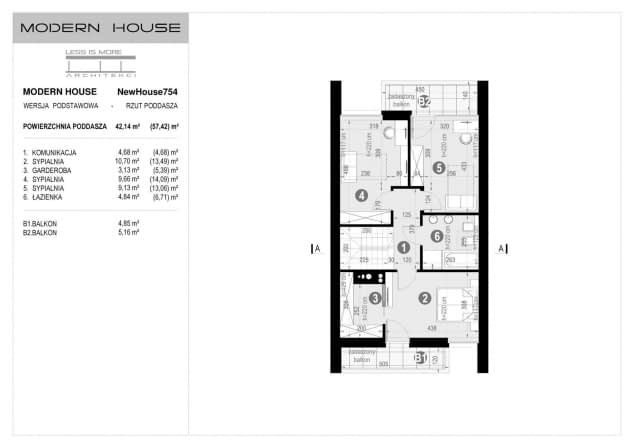 Rzut projektu NewHouse 754 - Rzut poddasza