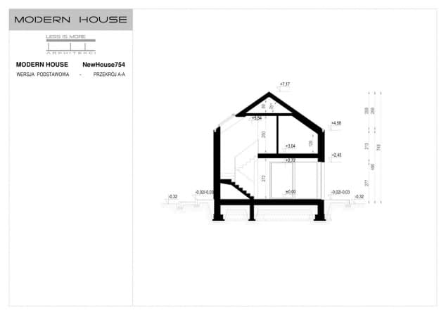 Rzut projektu NewHouse 754 - Przekrój