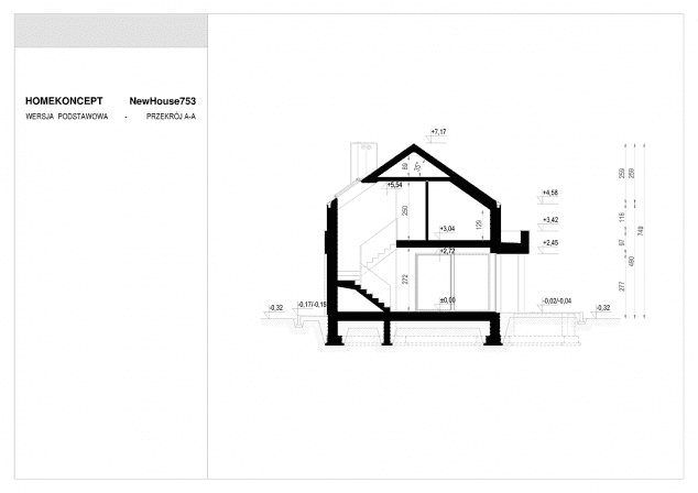 Rzut projektu NewHouse 753 - Przekrój